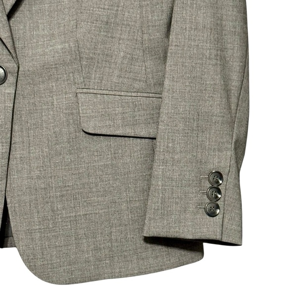 Talbots Italian Wool Button Front Career Business Casual Gray Blazer Jacket - Picture 5 of 11
